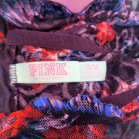 PINK Victoria’s Secret Very Sexy Floral Mesh Lace Bralette Size Medium - Picture 7 of 12